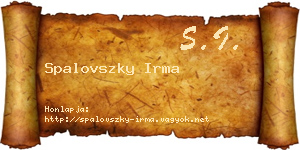 Spalovszky Irma névjegykártya